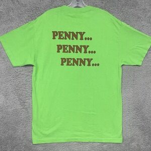 VTG The Big‎ Bang Theory Penny Penny Knock T Shirt Sz L Green Alstyle 2-Side Tee